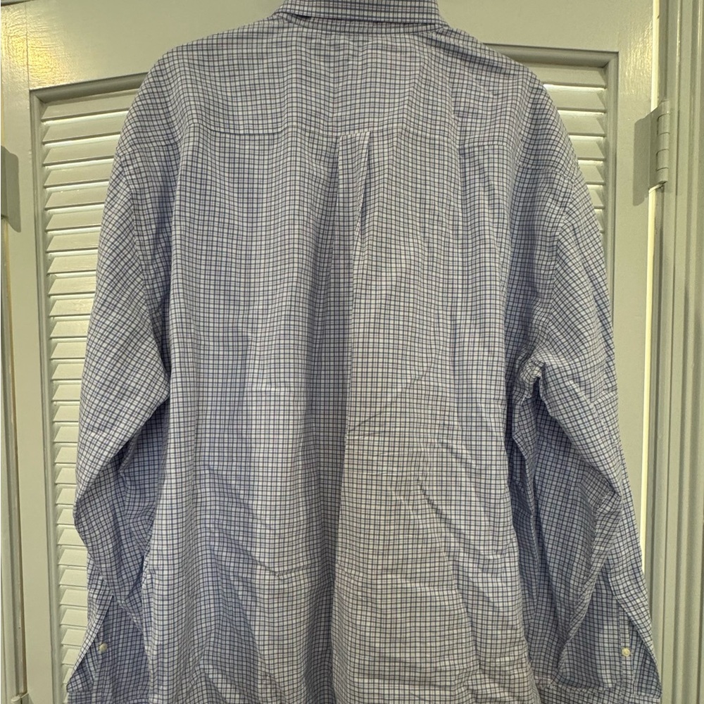 Peter Millar Blue Checkered Button-Down Shirt - image 3